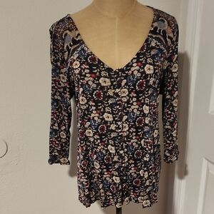 Lucky Brand Multicolor Floral Blouse